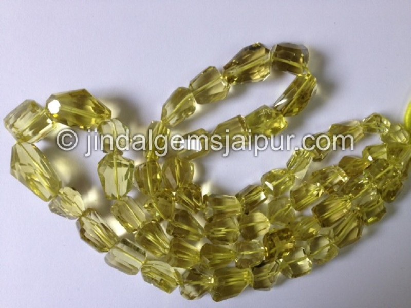 Lemon Quartz Faceted Nuggets Gemstone Beads